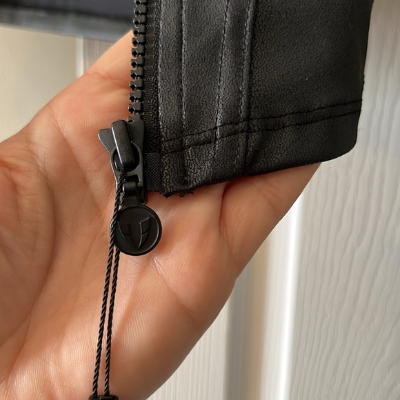 NEW w Tags Firm Abs Faux Leather Cargo Moto Jacket Medium - Picture 9 of 10